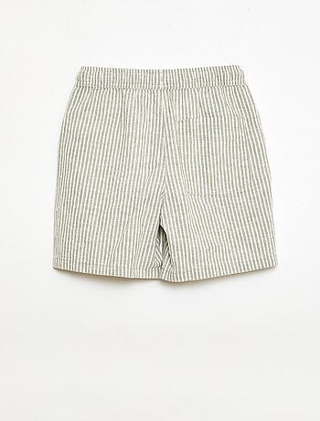 Short a righe leggero in misto lino