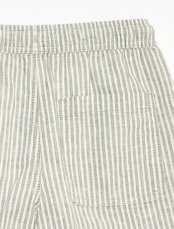 Short a righe leggero in misto lino