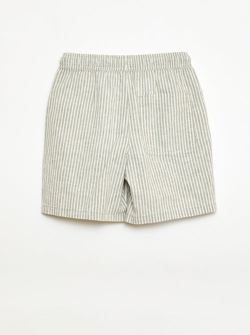 Short a righe leggero in misto lino - Kiabi