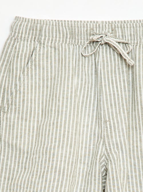 Short a righe leggero in misto lino - Kiabi