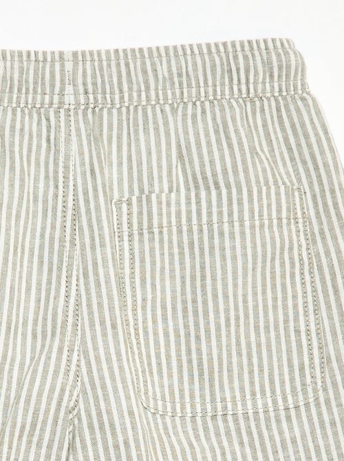 Short a righe leggero in misto lino - Kiabi