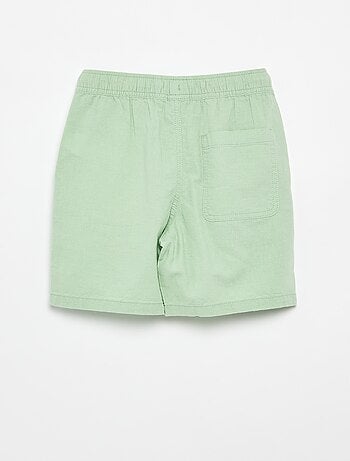 Short a righe leggero in misto lino
