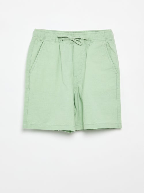 Short a righe leggero in misto lino - Kiabi