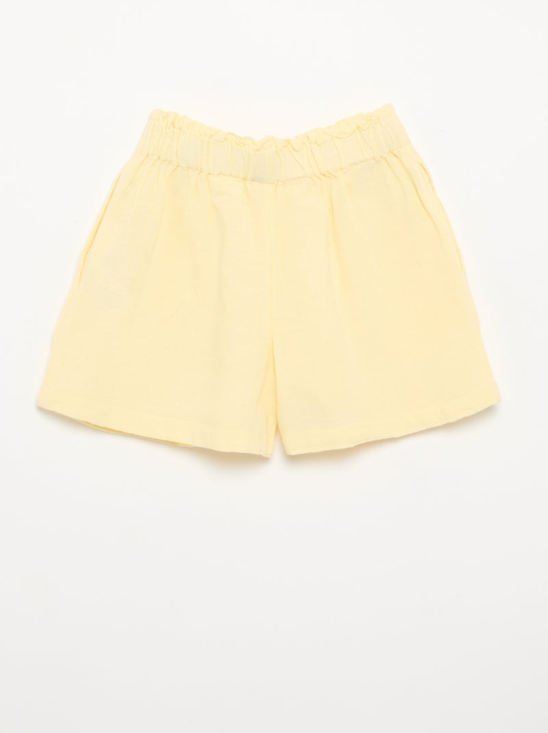 Short a tinta unita con fiocco decorativo Giallo - Kiabi