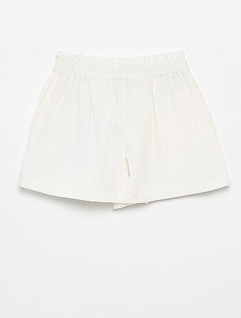 Short a tinta unita con fiocco fantasia