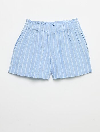 Short a tinta unita con fiocco fantasia