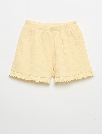 Short a tinta unita in maglia goffrata