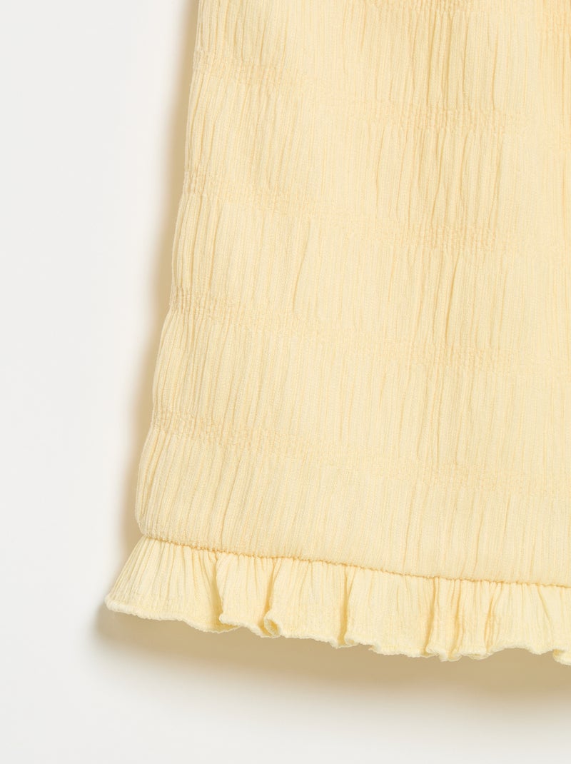 Short a tinta unita in maglia goffrata Giallo - Kiabi