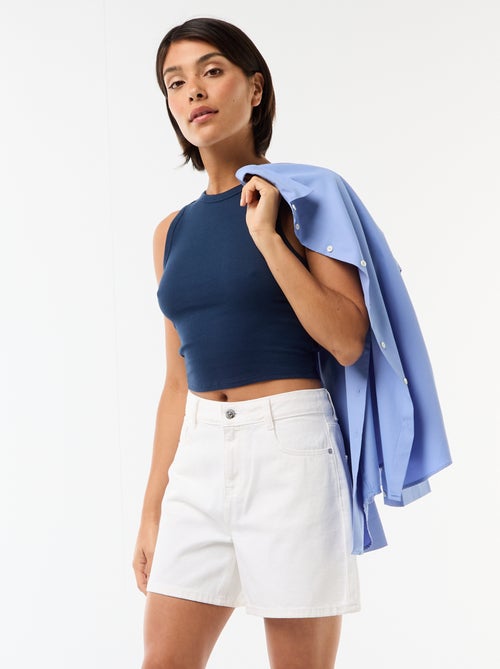 Short a vita alta in denim - Kiabi