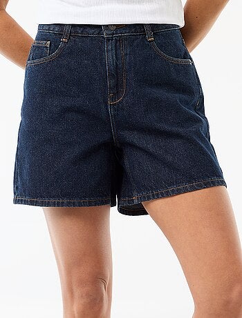 Short a vita alta in denim