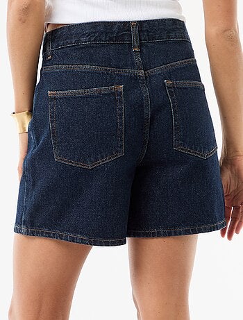 Short a vita alta in denim