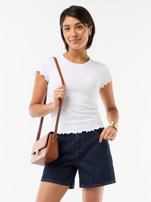 Short a vita alta in denim - Kiabi