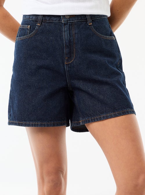 Short a vita alta in denim - Kiabi