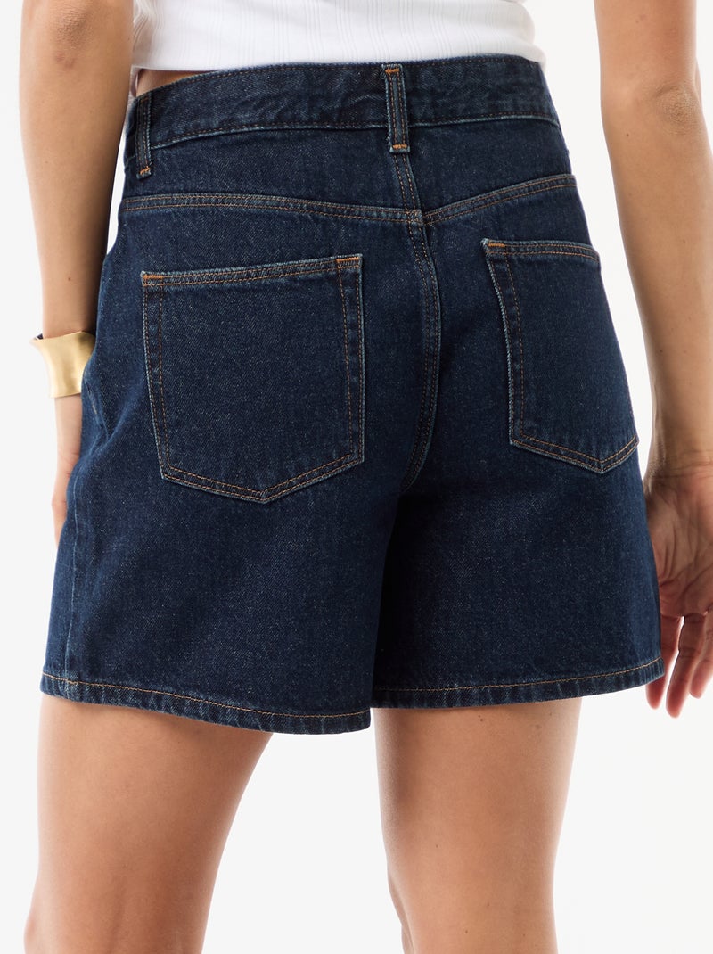 Short a vita alta in denim Blu - Kiabi