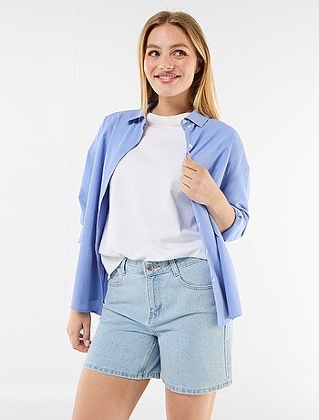 Short a vita alta in denim