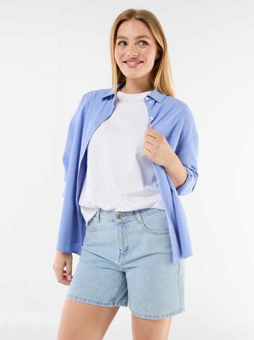 Short a vita alta in denim - Kiabi