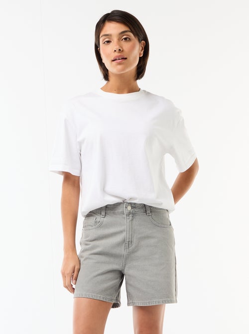 Short a vita alta in denim - Kiabi