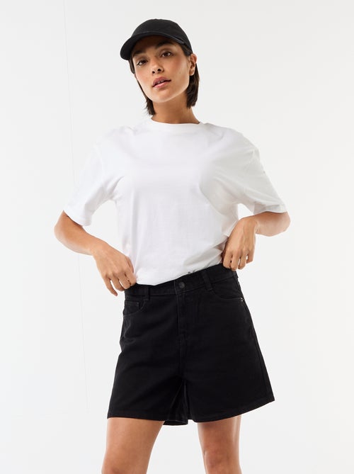 Short a vita alta in denim - Kiabi