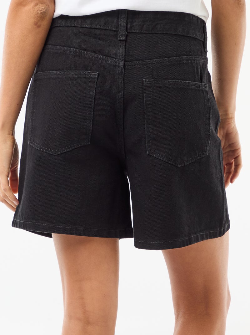 Short a vita alta in denim Nero - Kiabi