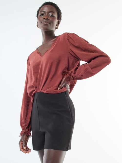 Short a vita alta tinta unita - Kiabi