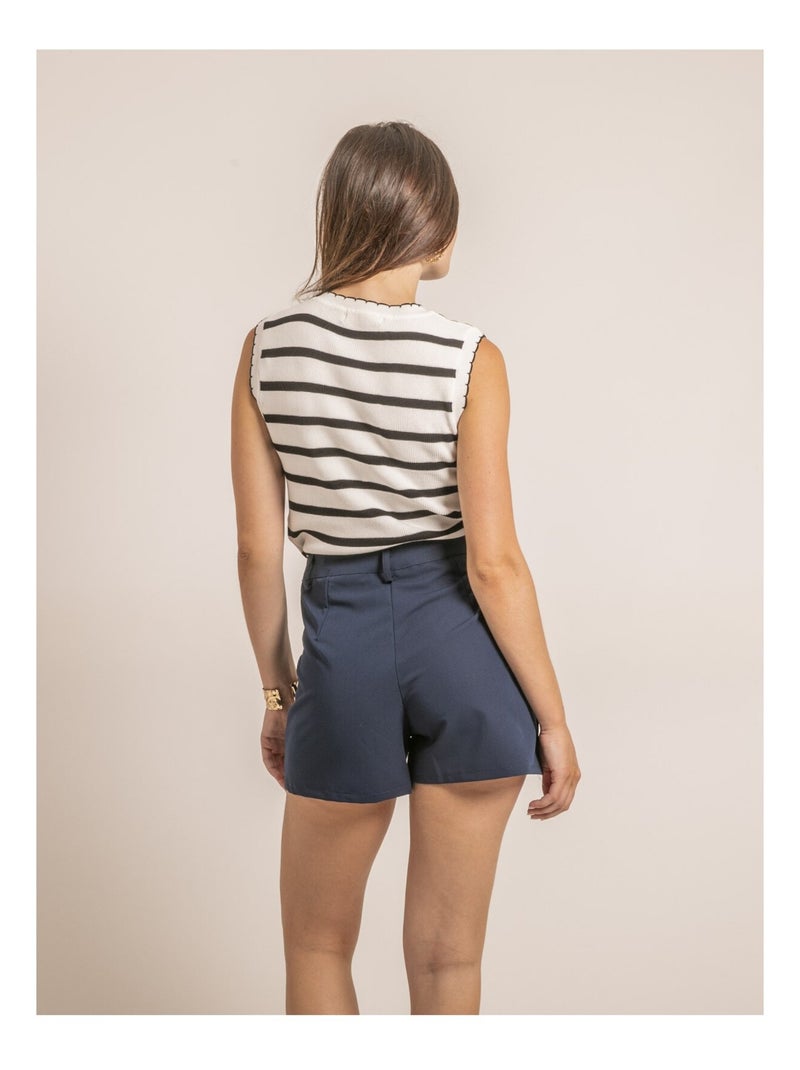 Short a vita alta XOPERTA Blu marino - Kiabi