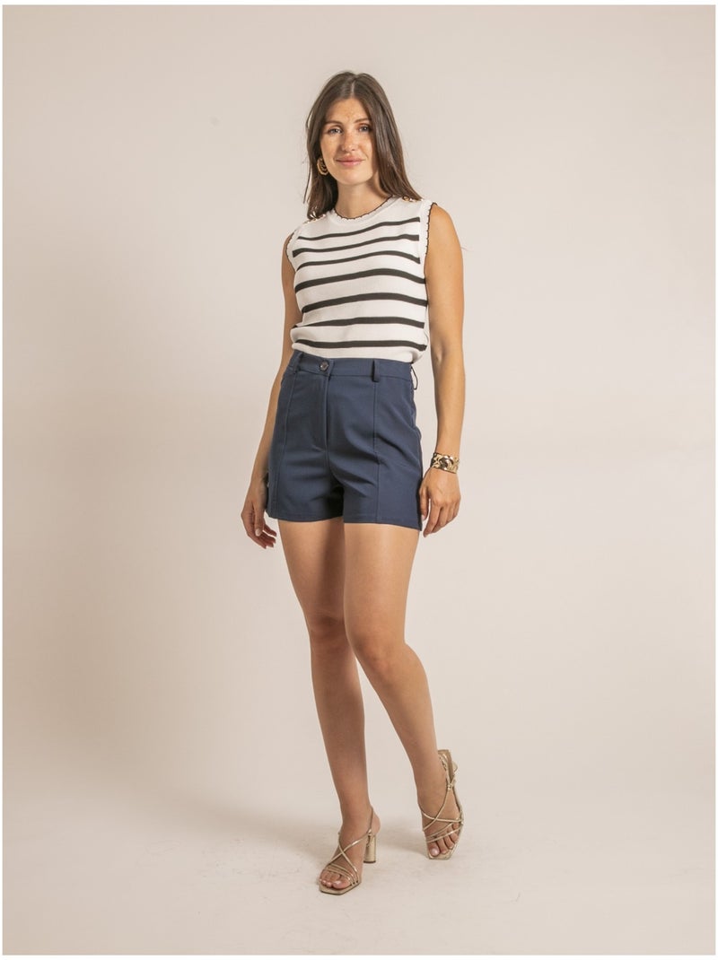 Short a vita alta XOPERTA Blu marino - Kiabi