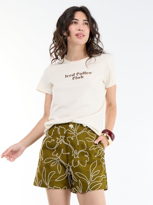 Short a vita normale con ricami - Kiabi