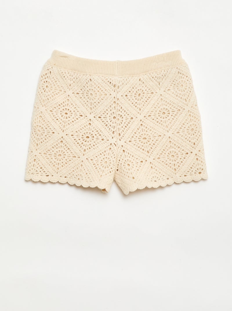 Short all'uncinetto a tinta unita Bianco - Kiabi