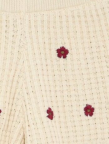Short all'uncinetto con dettagli ricamati