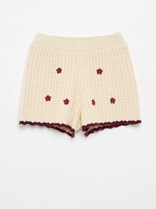 Short all'uncinetto con dettagli ricamati - Kiabi