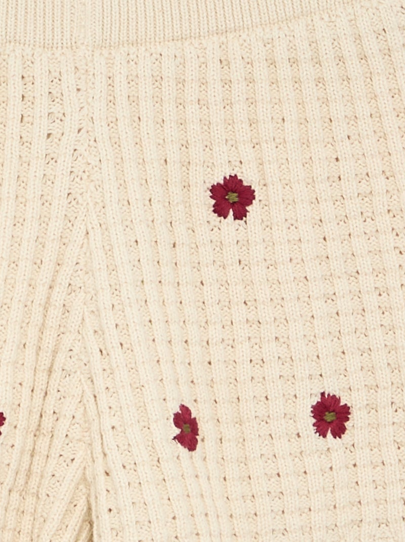 Short all'uncinetto con dettagli ricamati Beige - Kiabi