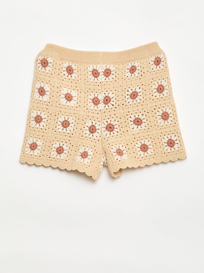 Short all'uncinetto con motivo Beige - Kiabi