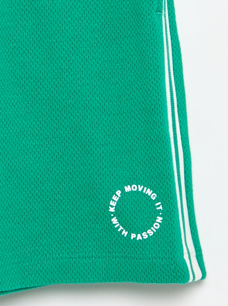 Short ampio con linee a contrasto sui lati Verde - Kiabi
