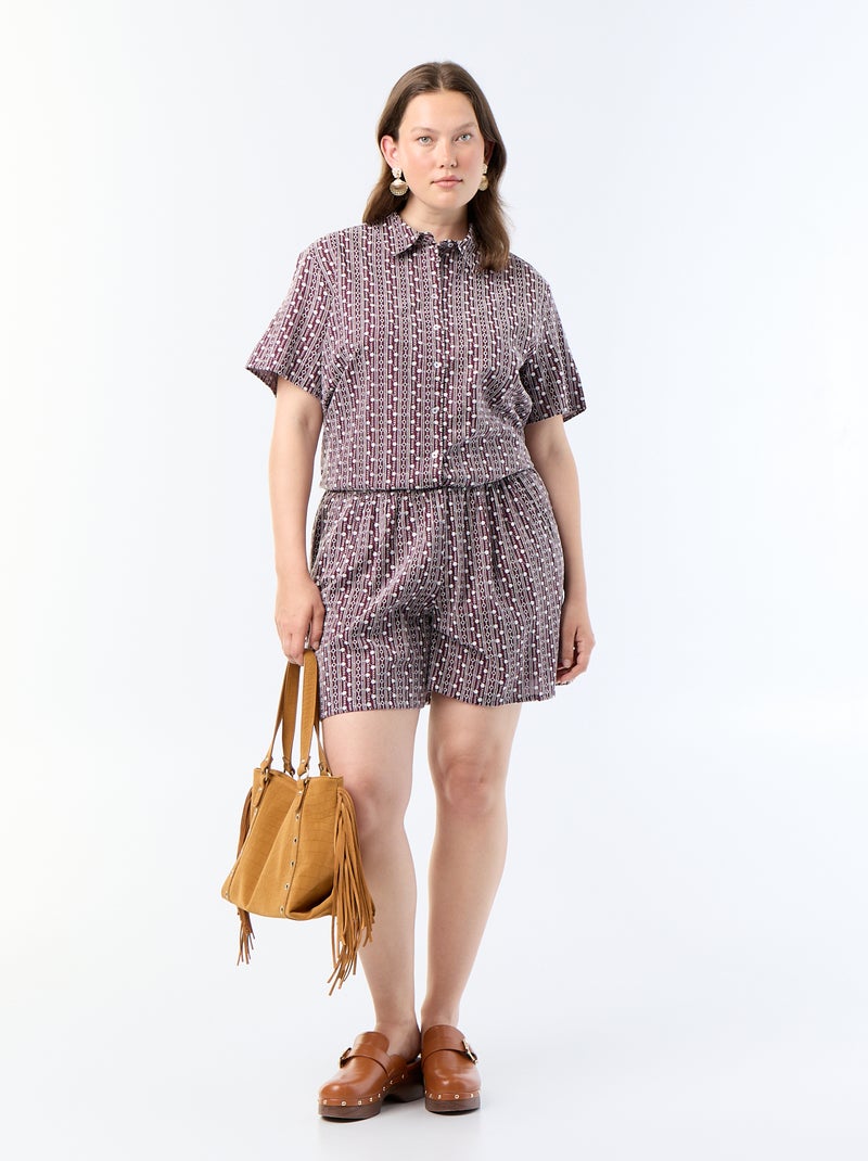 Short ampio con stampe ricamate Rosa - Kiabi