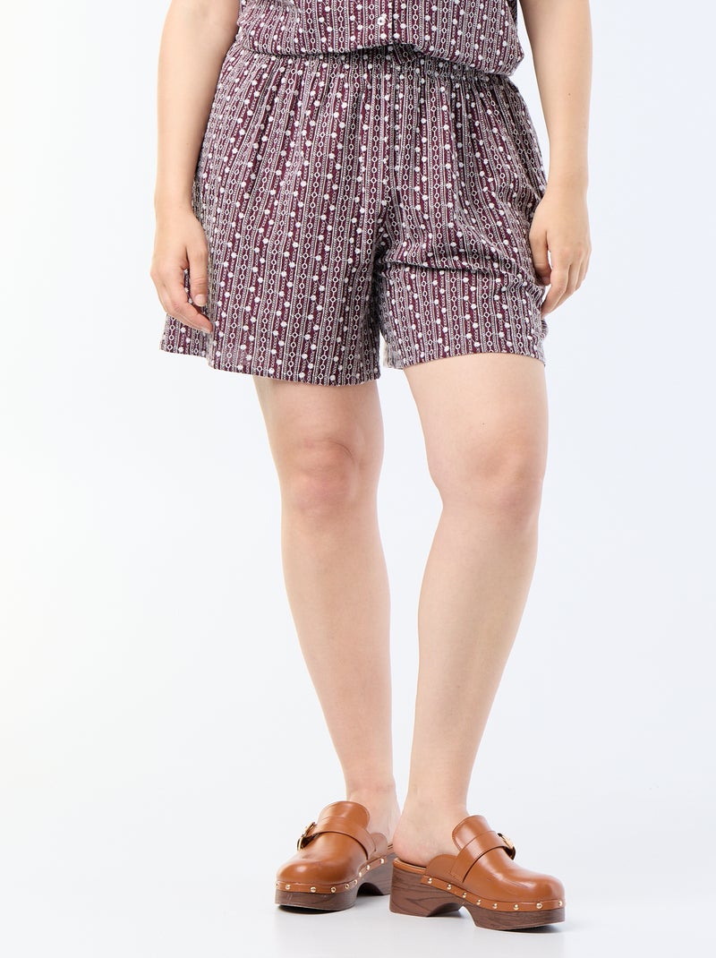 Short ampio con stampe ricamate Rosa - Kiabi