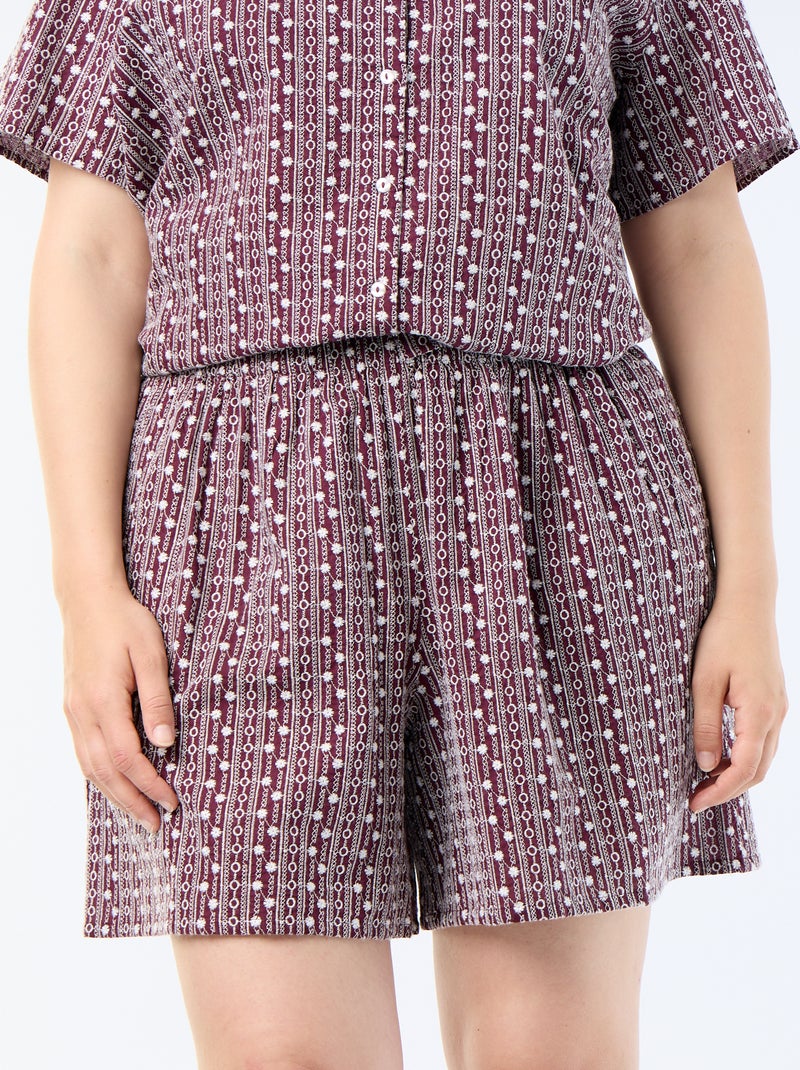 Short ampio con stampe ricamate Rosa - Kiabi