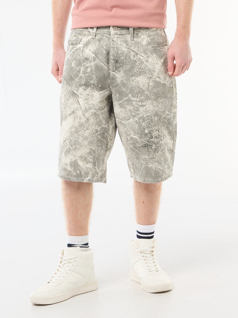 Short baggy effetto originale in cotone Beige - Kiabi