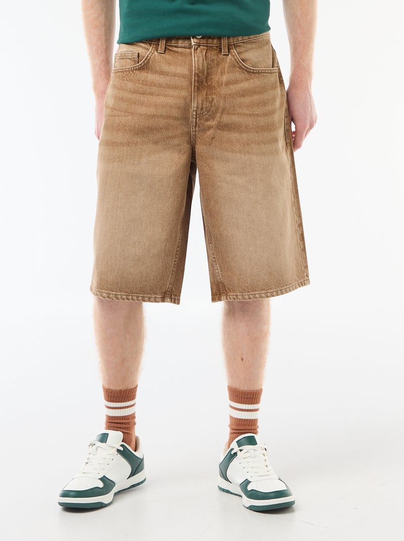 Short baggy effetto originale in cotone Marrone - Kiabi