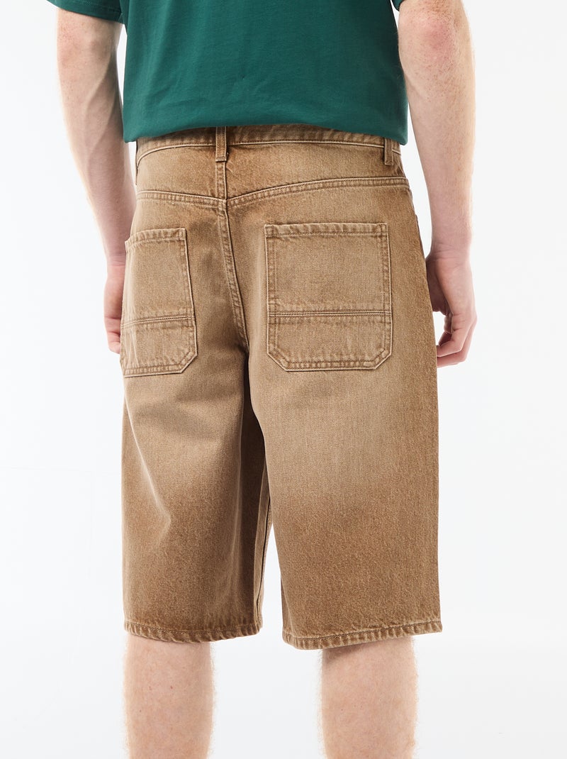 Short baggy effetto originale in cotone Marrone - Kiabi
