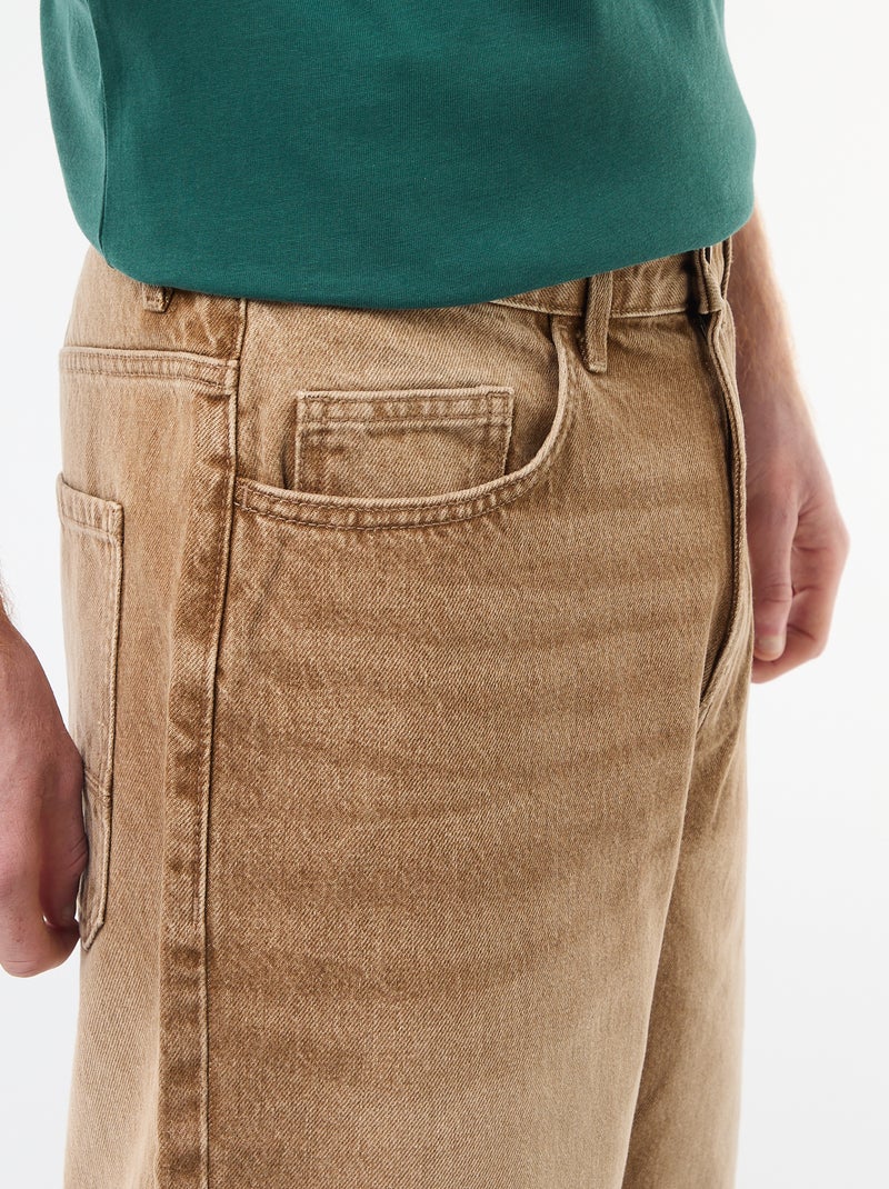 Short baggy effetto originale in cotone Marrone - Kiabi