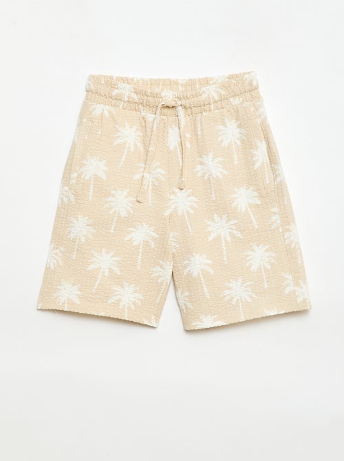 Short bicolore in cotone con elastico in vita - Kiabi