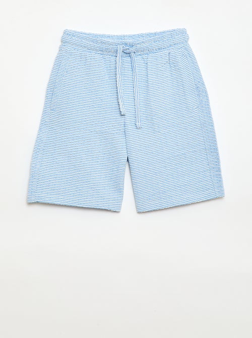 Short bicolore in cotone con elastico in vita - Kiabi