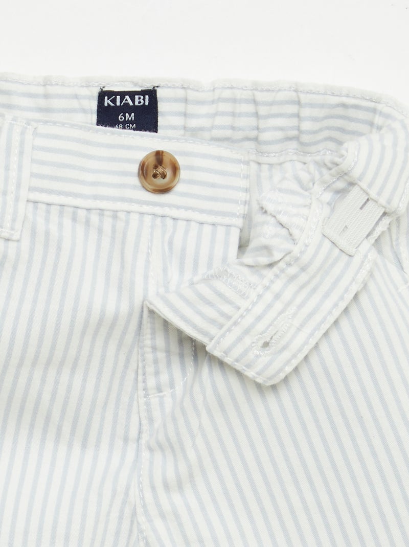 Short chino con vita regolabile Bianco - Kiabi