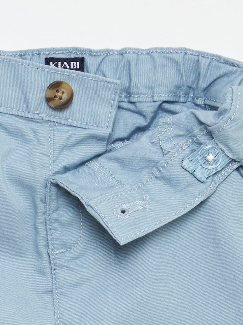 Short chino con vita regolabile Blu - Kiabi