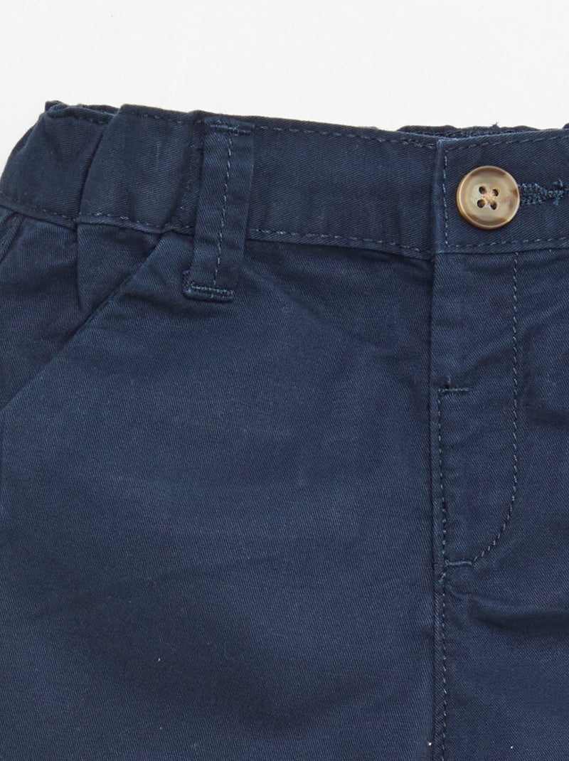 Short chino con vita regolabile Blu Marino - Kiabi