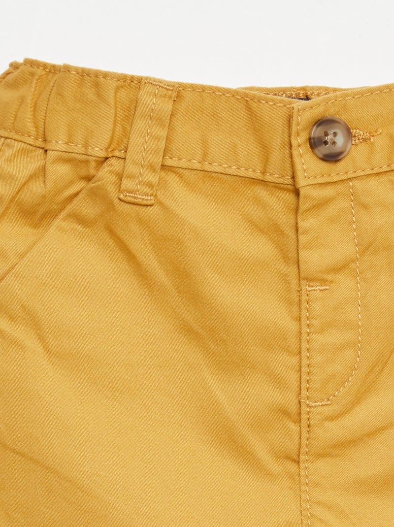 Short chino con vita regolabile Giallo senape - Kiabi
