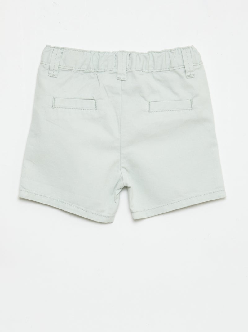 Short chino con vita regolabile Verde chiaro - Kiabi