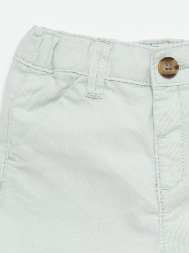 Short chino con vita regolabile Verde chiaro - Kiabi