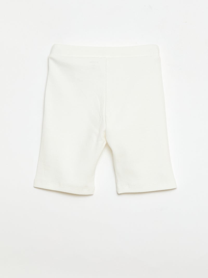 Short ciclista a coste Bianco - Kiabi