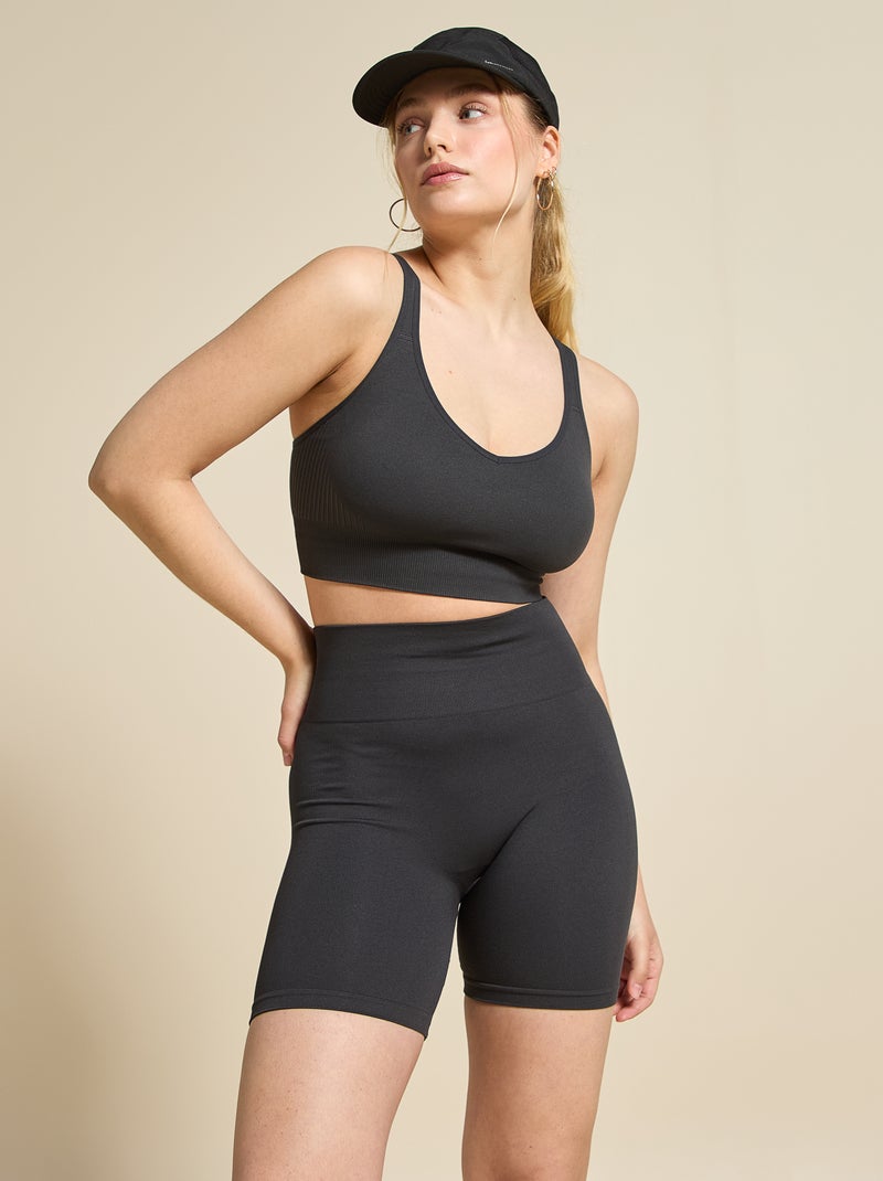 Short ciclista sportivo senza cuciture - (ekstract) Nero - Kiabi